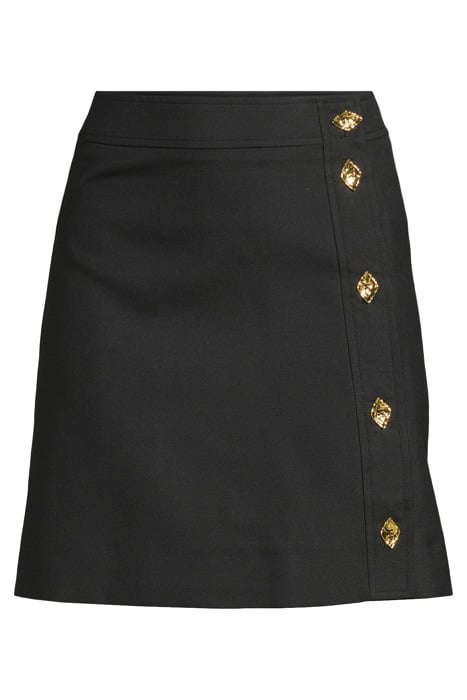 SUMMER SUITING BUTTON CLOSURE MINI SKIRT BLACK 3