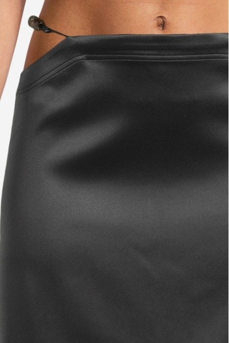 DOUBLE SATIN MAXI SKIRT BLACK 5