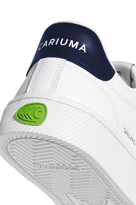 UNISEX SALVAS WHITE LEATHER RED LOGO NAVY SNEAKER 5