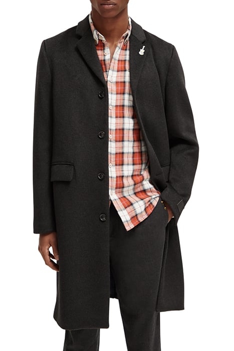 CLASSIC WOOL BLEND OVERCOAT CHARCOAL MELANGE 1