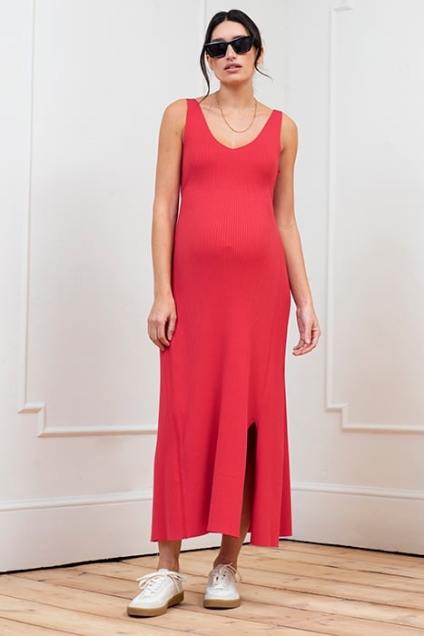 MATERNITY FIT & FLARE DRESS PINK 1