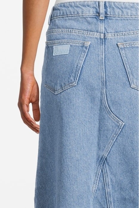 HEAVY DENIM MIDI SKIRT LIGHT BLUE STONE 4