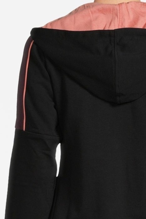 WOMAN HOODIE TRACKSUIT FULL ZIP A-AFW805 BLACK-WINETASTING 1 4