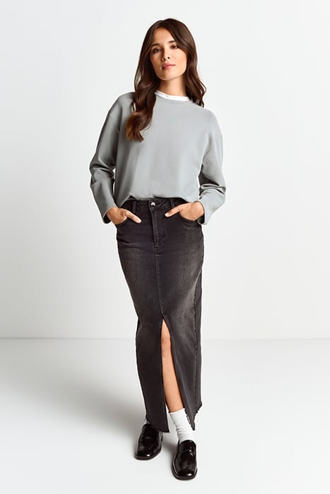 T PEACHED CREW PEBBLE GREY 1