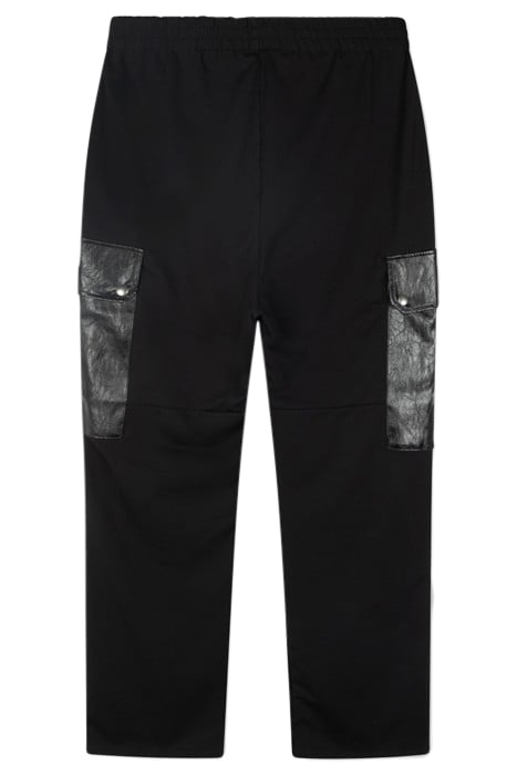 LEATHER LOOK CARGO JOGGER BLACK 5