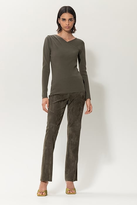 ASYMMETRICAL SWEATER GREYISH KHAKI 1