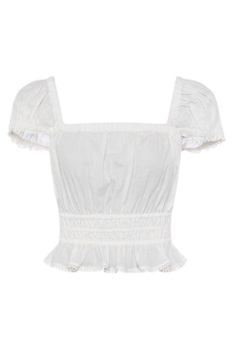 ALMO COTTON SQUARE NECK TOP WHITE 3