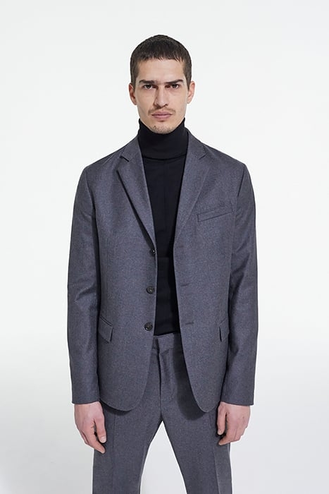 VESTE COSTUME EN LAINE POCHES RABATS GREY 1