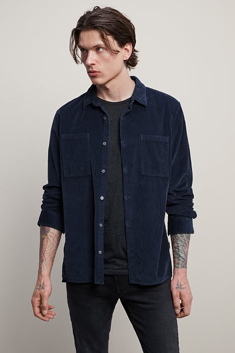 COLE REGULAR FIT L/S SHIRT AGED BLUE 1