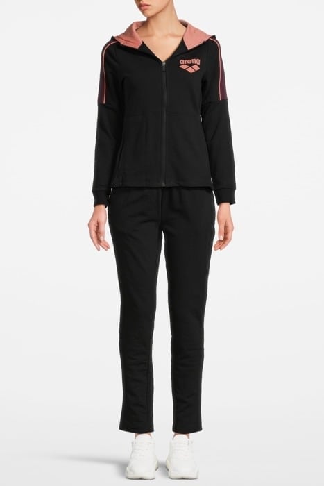 WOMAN HOODIE TRACKSUIT FULL ZIP A-AFW805 BLACK-WINETASTING 1 1