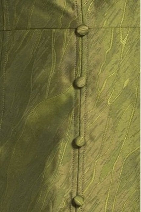 SHINY JACQUARD V-NECK MIDI DRESS AVOCADO 5