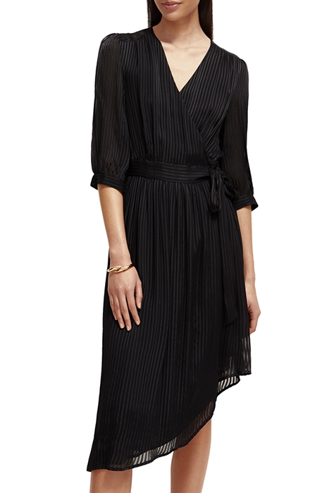 ASYMMETRIC WRAP DRESS BLACK 6