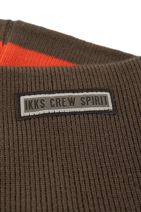 BOYS’ KHAKI KNIT BEANIE AND SNOOD WITH RUBBER MARKING BRONZE 3