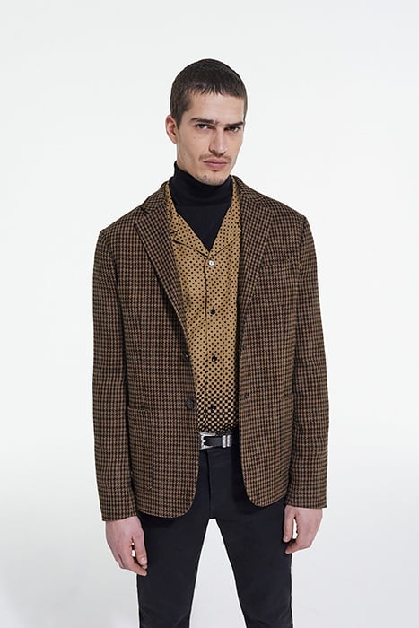 VESTE SEULE MOTIF PIED DE POULE BLACK BROWN 1