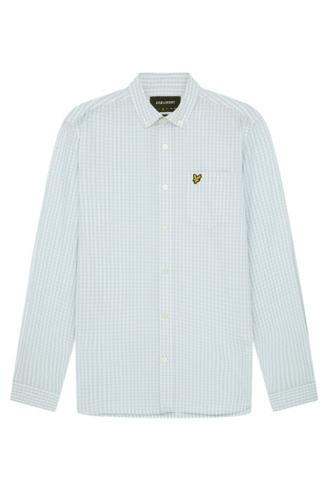 LS SLIM FIT GINGHAM SHIRT LIGHT BLUE/ WHITE 4