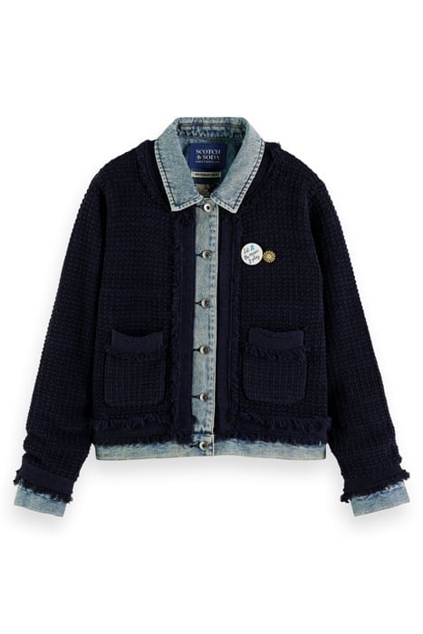 DENIM TWEED MIX BLAZER JACKET NIGHT 4