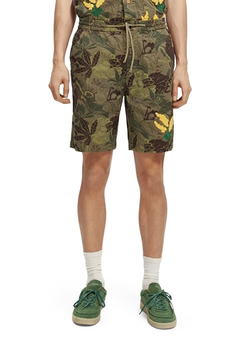 FAVE- PRINTED TWILL BERMUDA SHORT WITH EMBROIDERY CAMO FLORA 1