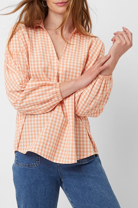 CLASSIC GINGHAM LS POPOVR SHRT ORANGE 1