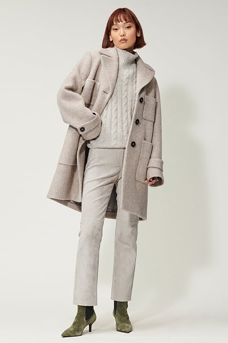 SUEDE BABYFLARE PANTS STONE 1