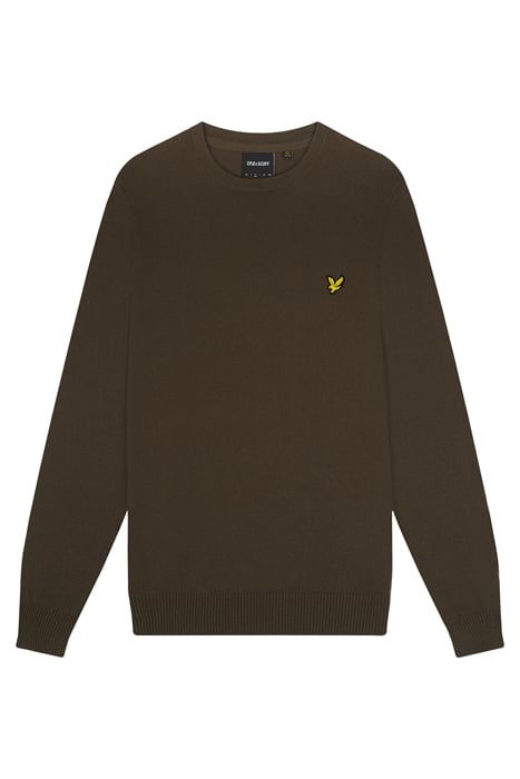 COTTON MERINO CREW JUMPER OLIVE 4