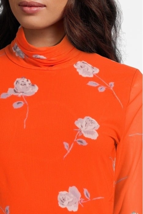PRINTED MESH LONG SLEEVE ROLLNECK ORANGEADE 4