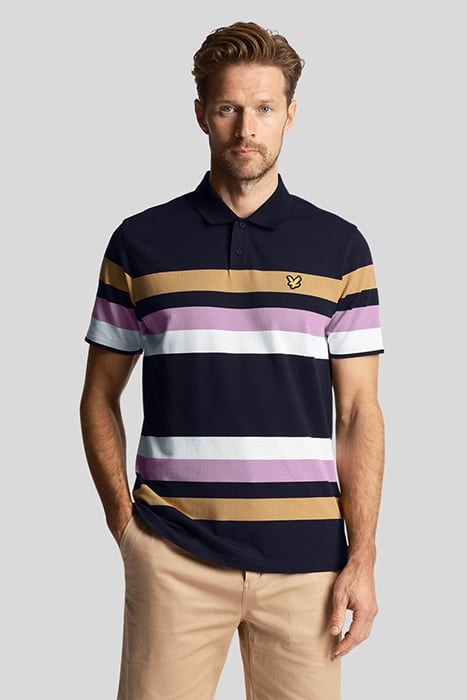 TEAM STRIPED POLO DARK NAVY 1