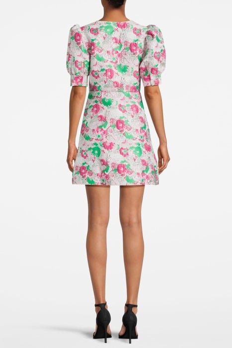 3D JACQUARD BUTTON DOWN MINI DRESS SUGAR PLUM 2