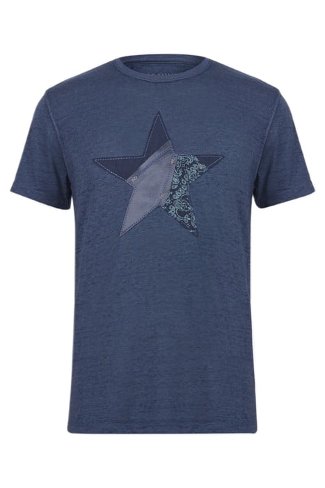 SS CREW TEE - TORN STAR INDIGO 2