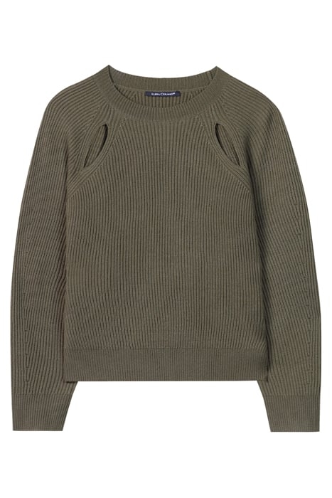 CUT-OUT PULLOVER GREYISH KHAKI 3