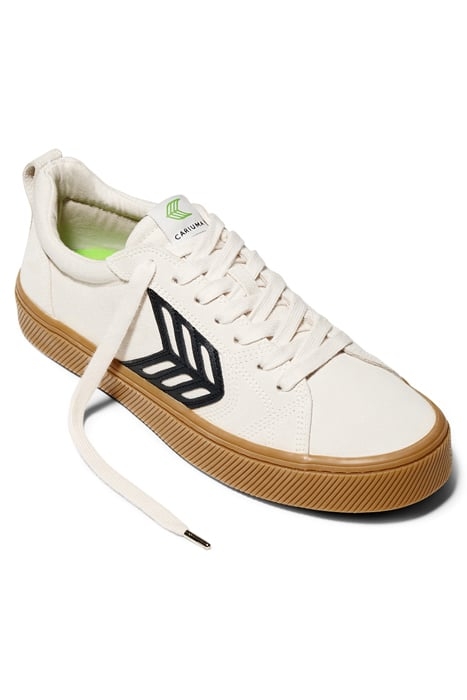 UNISEX CATIBA PRO SKATE GUM WHITE SUEDE AND CANVAS SNEAKER 2