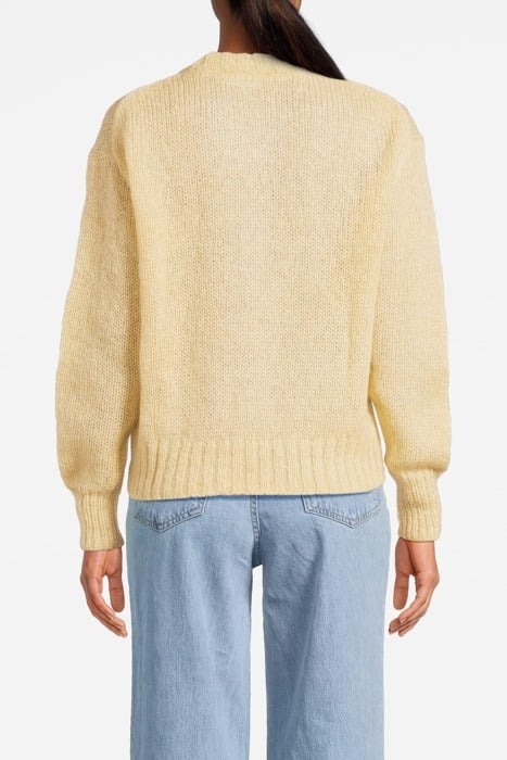 MOHAIR O-NECK PULLOVER PALE KHAKI 2