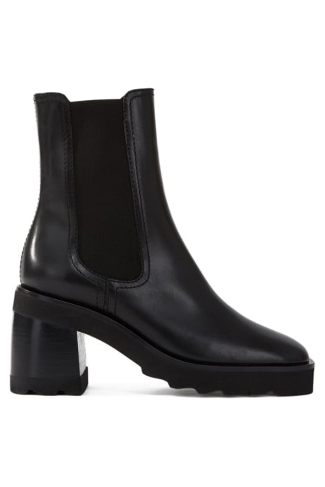 BOTTINES CHELSEA EN CUIR A TALON HAUT BLACK 1