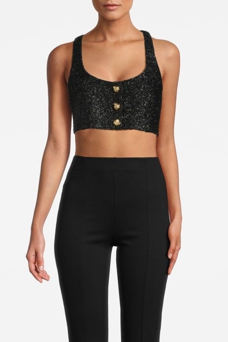 SPARKLE CROPPED TOP BLACK 1