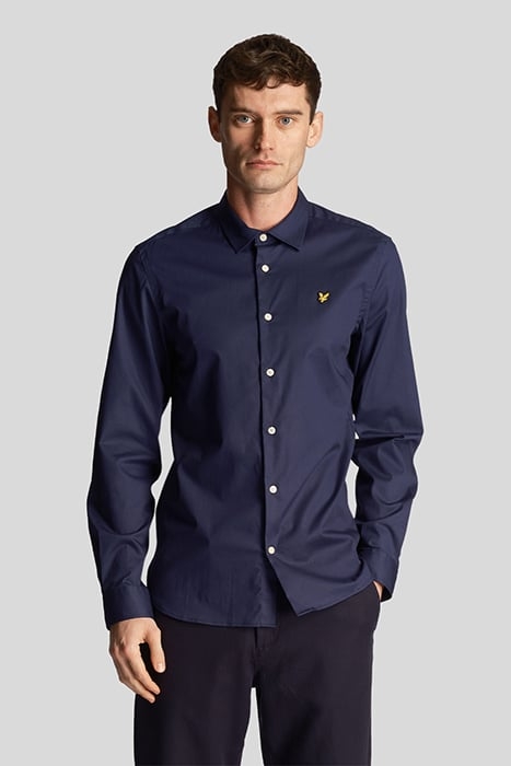 LS SLIM FIT POPLIN SHIRT NAVY 1
