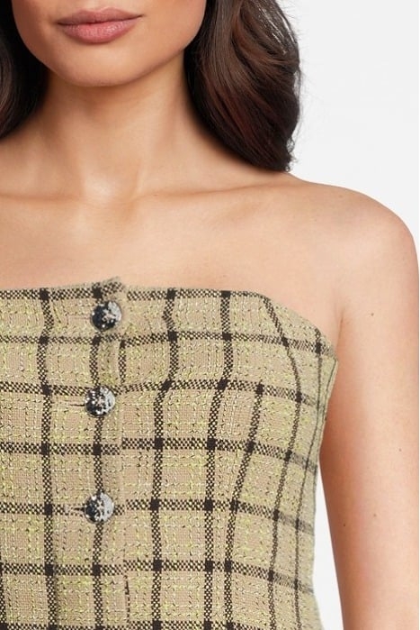 CHECK SUITING STRAPLESS TOP TENDER SHOOTS 4