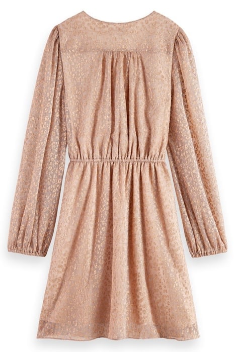 BALLOON SLEEVE MINI DRESS METALLIC ROSE 3