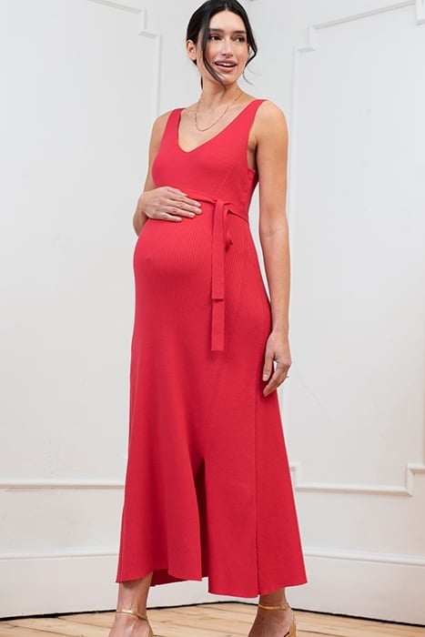 MATERNITY FIT & FLARE DRESS PINK 6