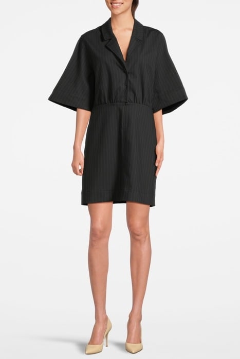 STRETCH STRIPE MINI DRESS BLACK 1