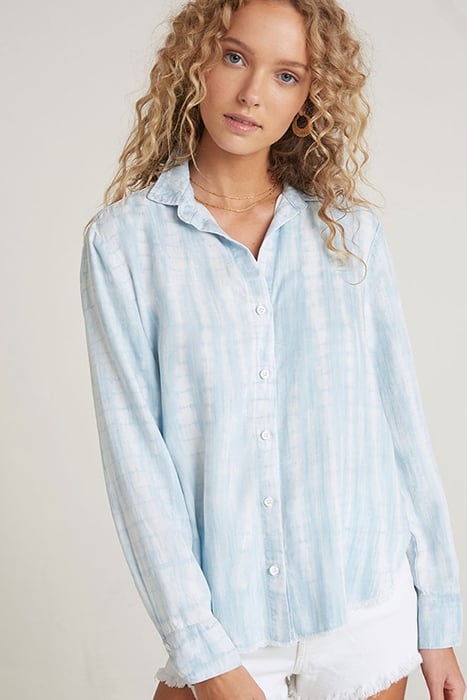 FRAY HEM FLOWY BUTTON DOWN VINTAGE HAVANA WASH 1