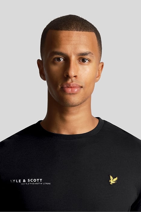 CO-ORDINATE PRINT PLAIN LONG SLEEVE T-SHIRT JET BLACK 5