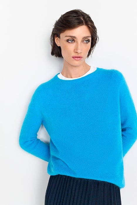 COZY CREW NECK RECYCLED SAPPHIRE BLUE 1