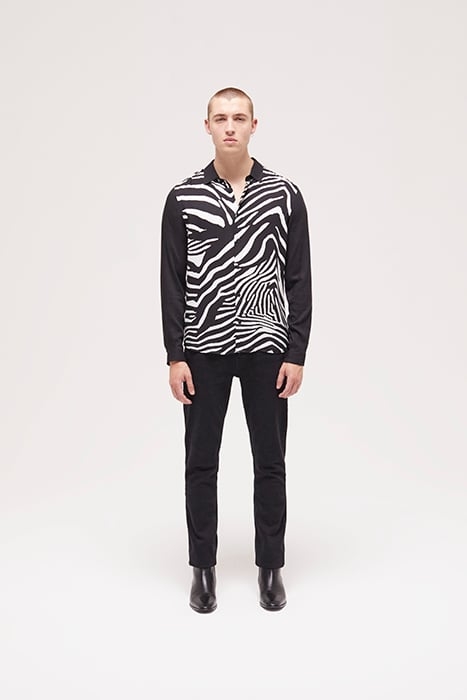 CHEMISE BI-COLORE PRINT ZEBRA BLACK WHITE 1