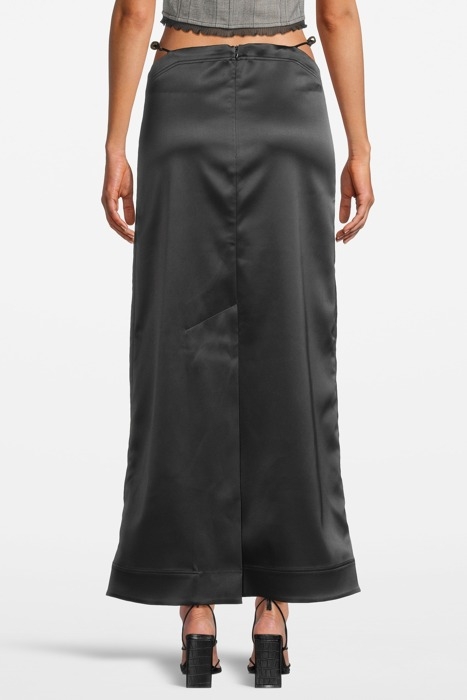 DOUBLE SATIN MAXI SKIRT BLACK 2