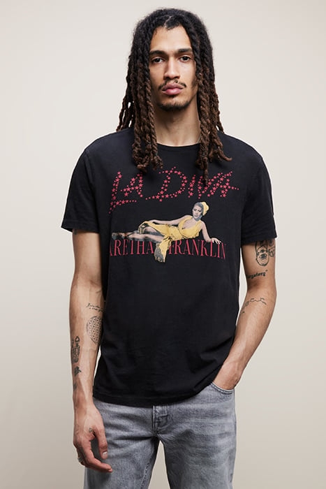 SS CREW TEE VINTAGE WASH - ARETHA LA DIV BLACK 1