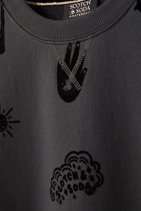 SWEATER WITH FLOCKING CLACK SAND / BLACK 5