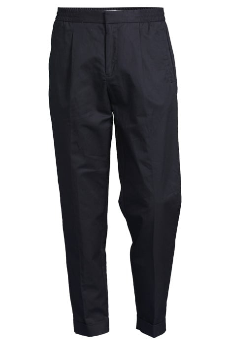SLIM FIT COTTON-LINEN TROUSERS IN NAVY - OUTLET PRICE 3