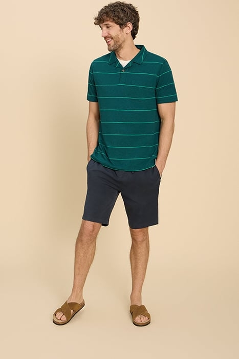 JACQUARD STRIPE POLO TEAL 1