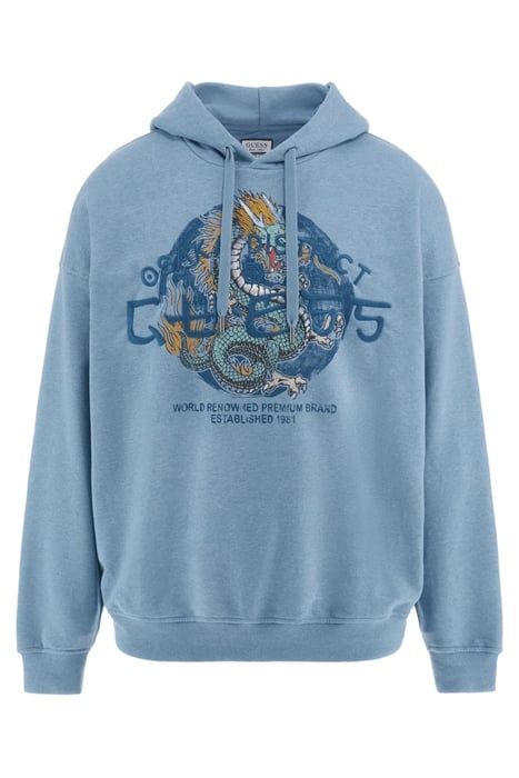 GUESS ROUND LOGO HOO WASHED INDIGO HEATHE 4