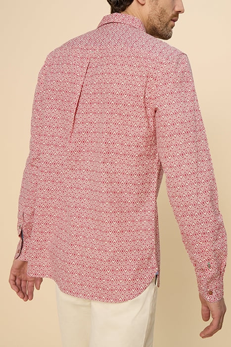 GEO DIAMOND PRINTED SHIRT MID RED 4