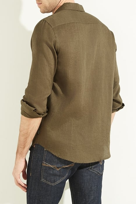LS ISLAND LINEN SHIRT GREEN CANTEEN 2